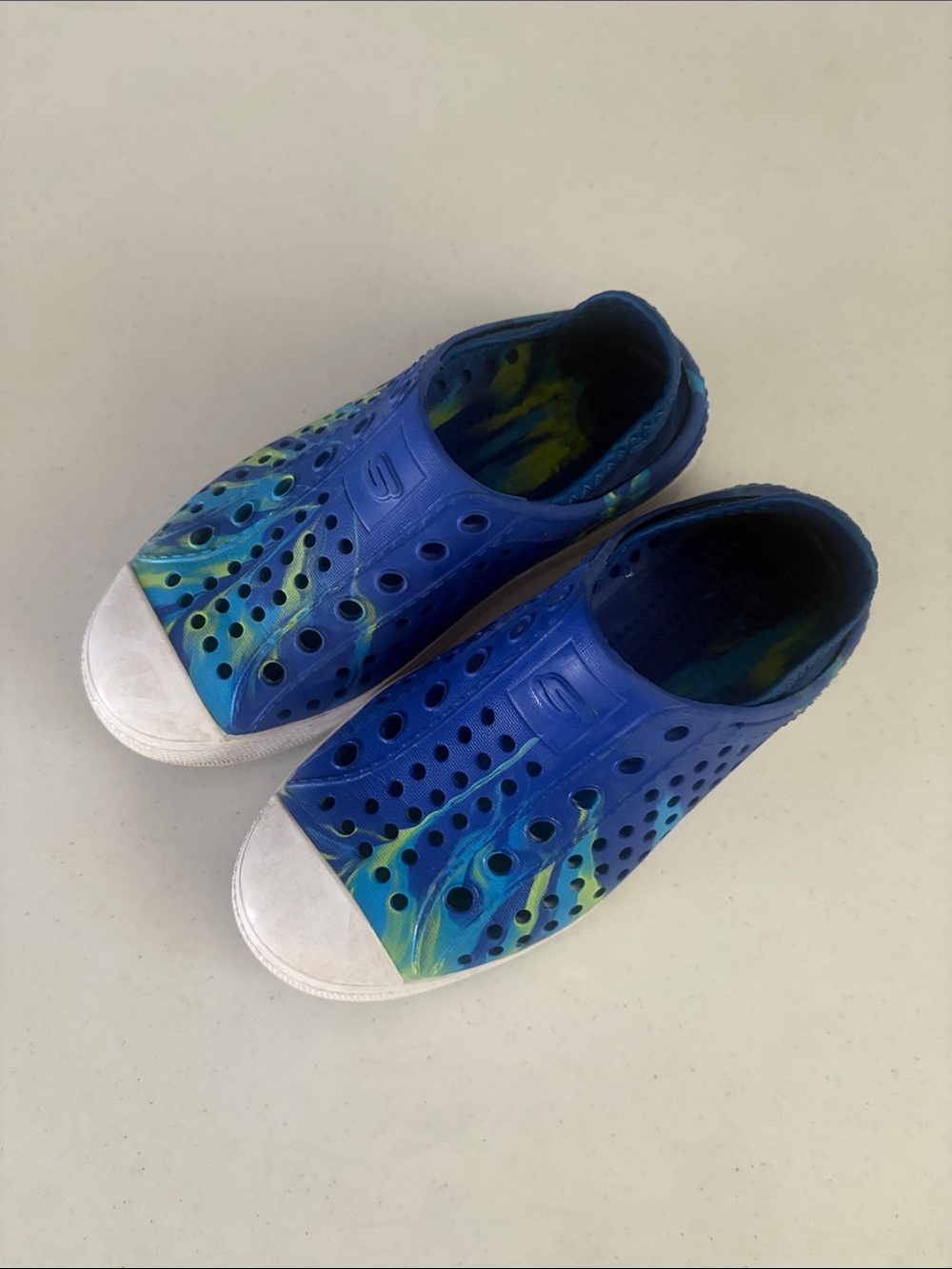 Skechers Blue and Green Slip-On Kids Water Shoes